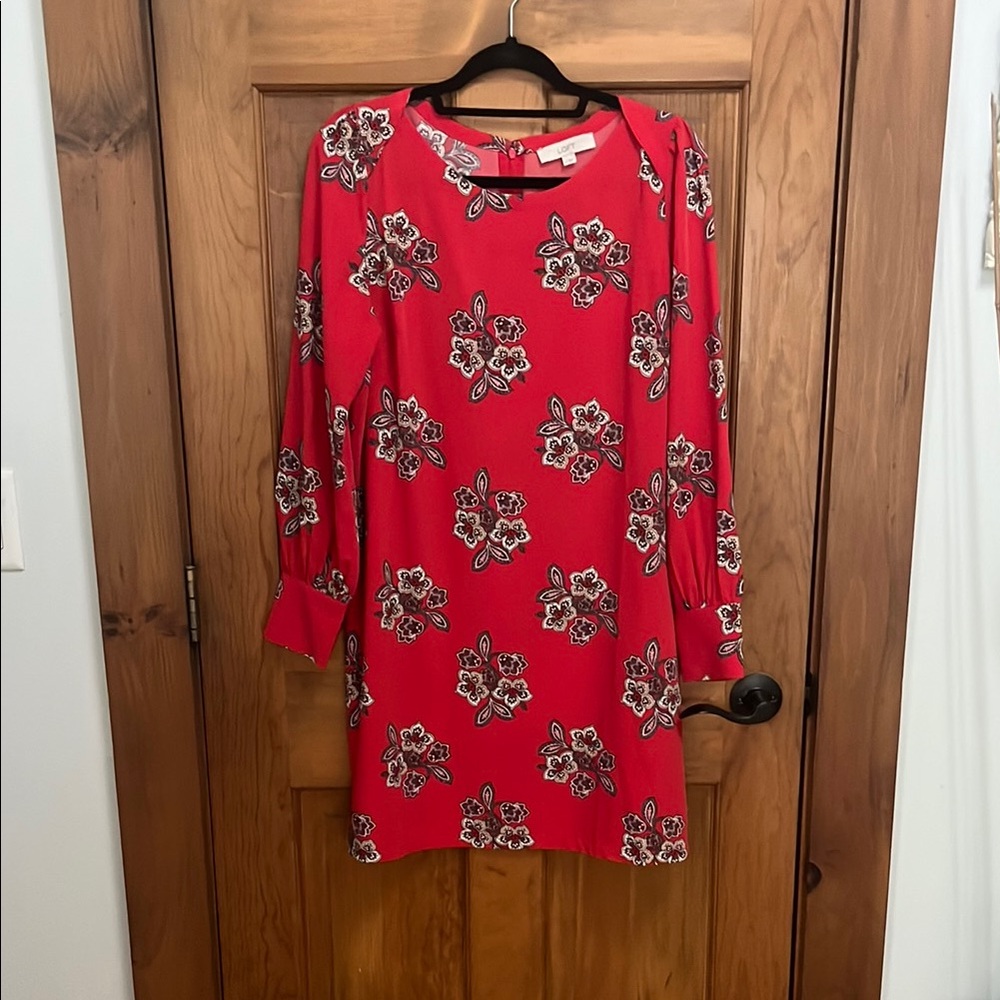 LOFT Vibrant Red above knee dress